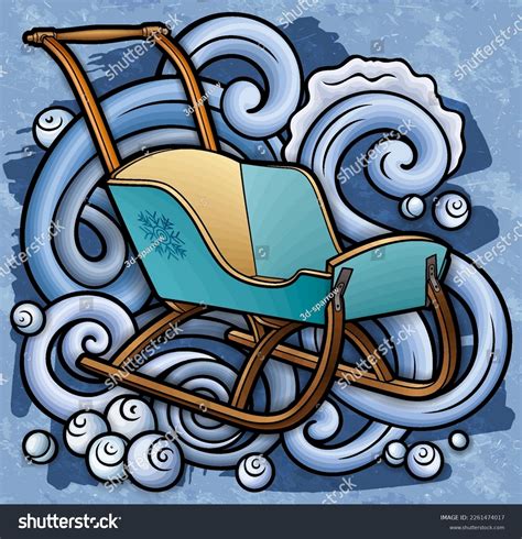 Cartoon Cute Doodle Hand Drawn Sled Stock Vector (Royalty Free ...