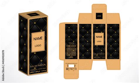 Perfume Packaging design, luxury box design template, Box die line, 3d ...