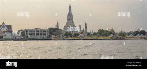 Chao Phraya River & Buddhist Temples, Bangkok 220120 Stock Photo - Alamy