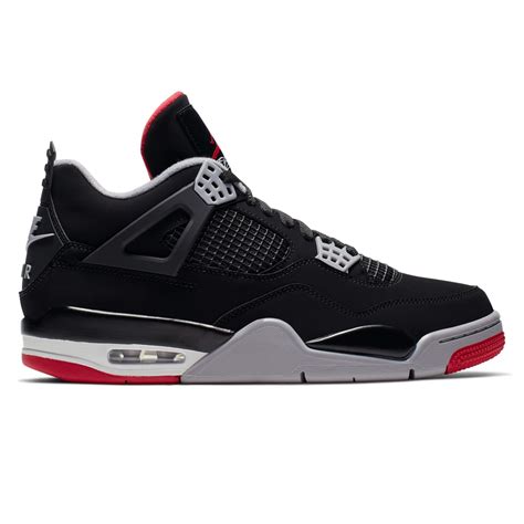 Jordan Brand Nike Air Jordan 4 Retro 'Bred' (Black/Fire Red-Cement Grey ...