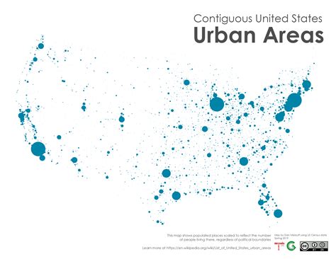 Urban areas represent what cities really are. See them with this map ...