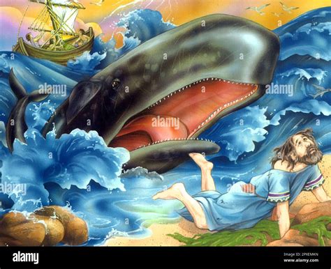 Children's stories-Bible story Jonah & the Whale Stock Photo - Alamy