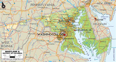 Detailed Map of Maryland | Map of Maryland and Maryland Physical ...