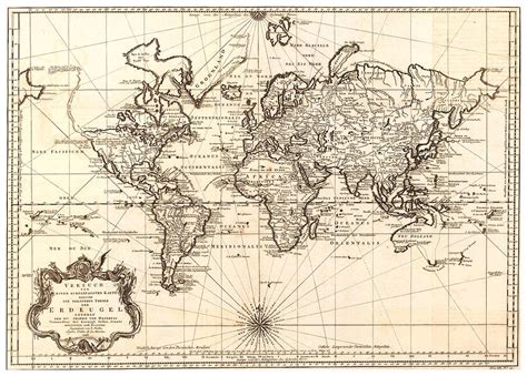 Old Map Of The World - Zip Code Map