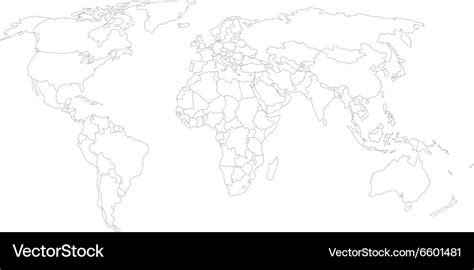 World map with smoothed country borders Royalty Free Vector