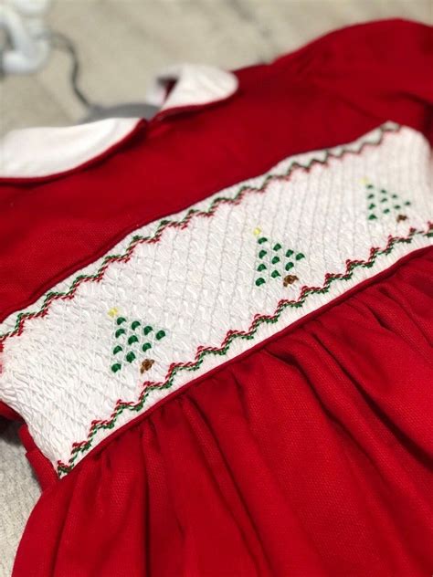 Christmas Handsmocked Dress Size 2 | Etsy Heirloom Christmas Dress ...