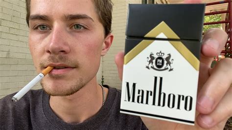 Smoking a Marlboro Black Gold Cigarette - Review - YouTube