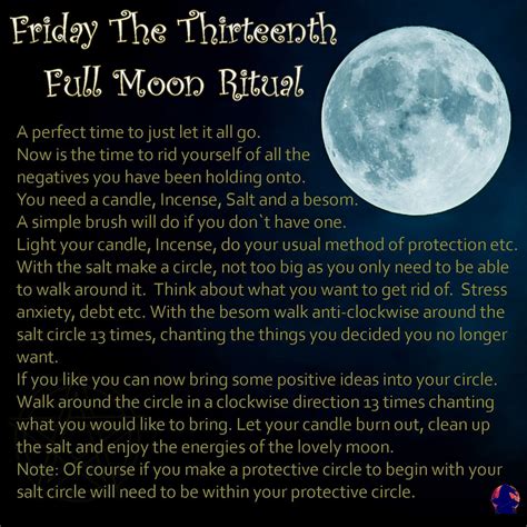 Friday 13th Full Moon Ritual #newmoonritual Simple ritual for the ...