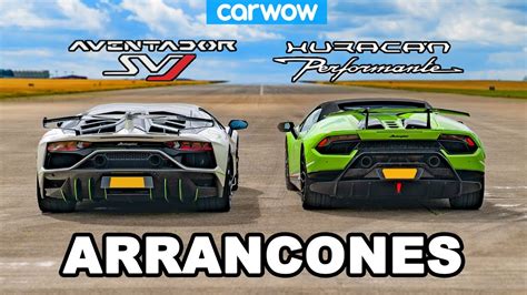 Lamborghini Aventador SVJ vs Huracan Performante ARRANCONES - YouTube