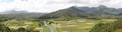 Hanalei Valley viewed from the lookout near Princeville, Hawaii image ...