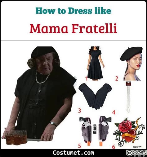 an image of how to dress like mamma fratelli from the wizard's costume book