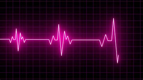 Neon Digital Heartbeat Plus Animation Over Black Bg, Heart Beat Line ...