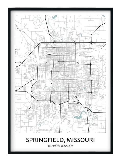 Springfield Missouri Map Poster - Your City Map Art - Positive Prints