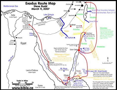 Bible Maps: The Exodus from Egypt: 1440 BC