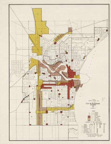 Amended District Zoning Map of the City of Manitowoc, Wisconsin | Map ...