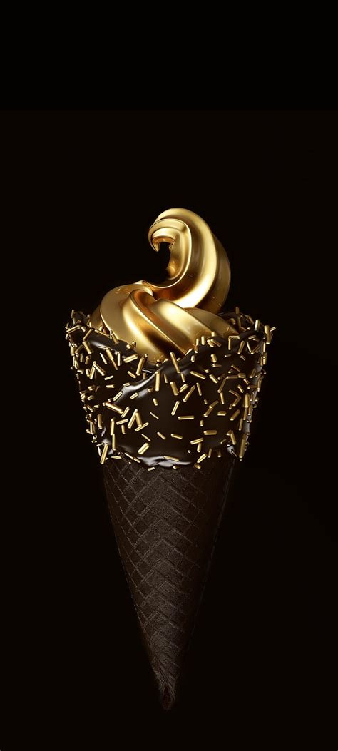 Chocolate ice-cream, body_jewelry, gold, dark HD phone wallpaper | Pxfuel