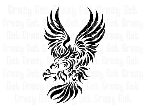 Tribal Eagle Silhouette SVG PNG JPG Clipart Vector | Etsy