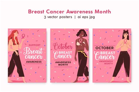 Breat Cancer Awareness Month posters | Healthcare Illustrations ...