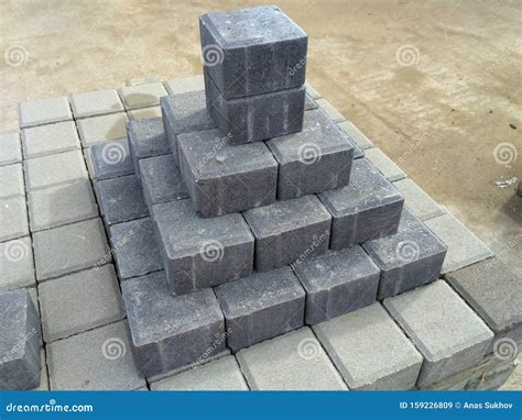 Stone Pyramid. Paving Stones. Bricks Stock Image - Image of paving ...