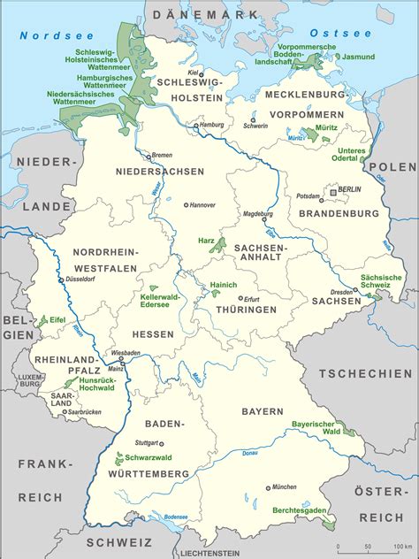 Nationalparks in Deutschland – Wikipedia | Landkarte deutschland ...