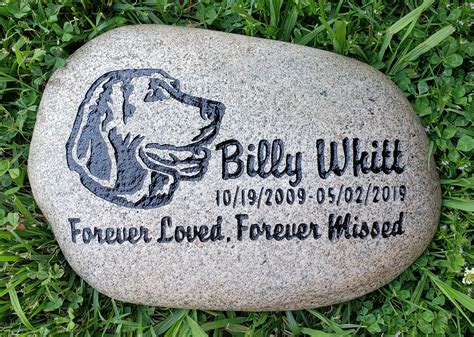 Personalized Pet Memorial Stone, 9-10 or 7-8, Engraved, Grave Burial ...