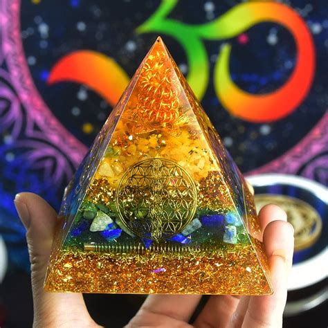 Powerful Orgone Crystal Pyramid with Natural Stone Raw - Orgone Pyramids