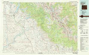 Pinedale topographical map 1:100,000, Wyoming, USA