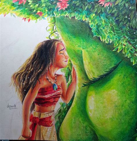 Moana and Te fiti Colored Pencil by KR-Dipark.deviantart.com on ...