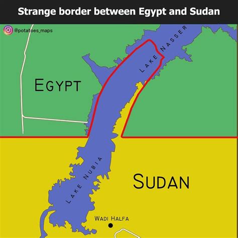 Strange border between Egypt and Sudan 🇪🇬🇸🇩 : MapPorn