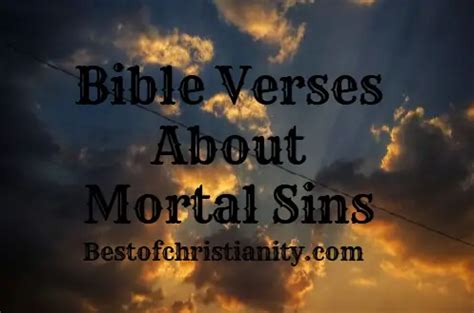 Bible Verses About Mortal Sins