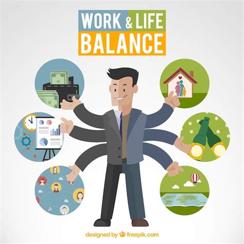 Work and life balance illustration Vector | Premium Download