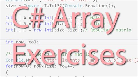 C# Array Exercises – C# Programming Example