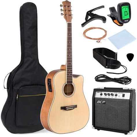 Best Choice Products 41in Full Size Acoustic Electric Cutaway Guitar ...