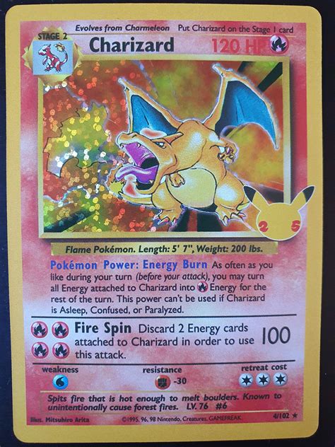 Charizard Pokemon Celebrations Base Set REPLICA HOLOGRAPHIC | Etsy UK