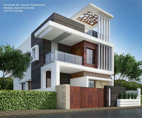 Exterior Modern Duplex House Front Elevation Designs