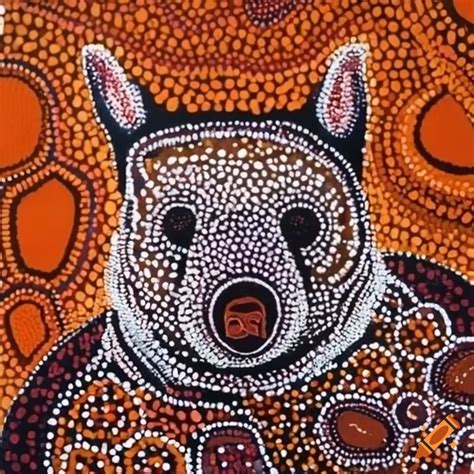 A wombat in a traditional australian aboriginal art on Craiyon