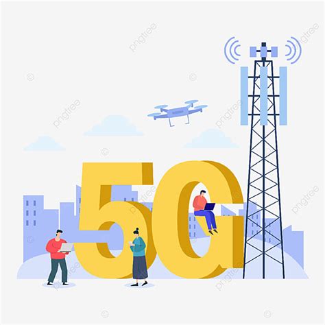 5g Teknisi Jaringan Ilustrasi Internet Seluler Menggunakan Jaringan ...