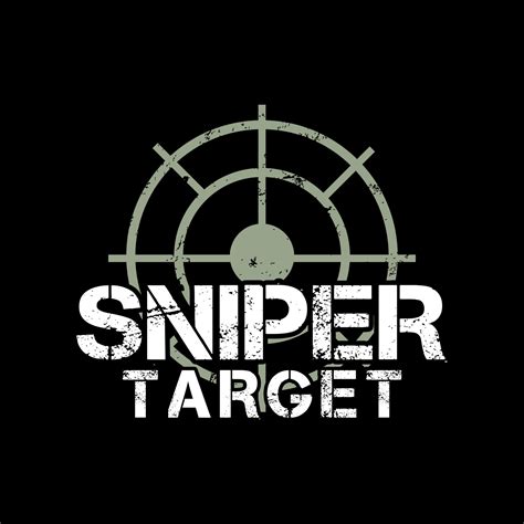 Sniper Target Typography With Shooting Target Icon Vector Grunge ...