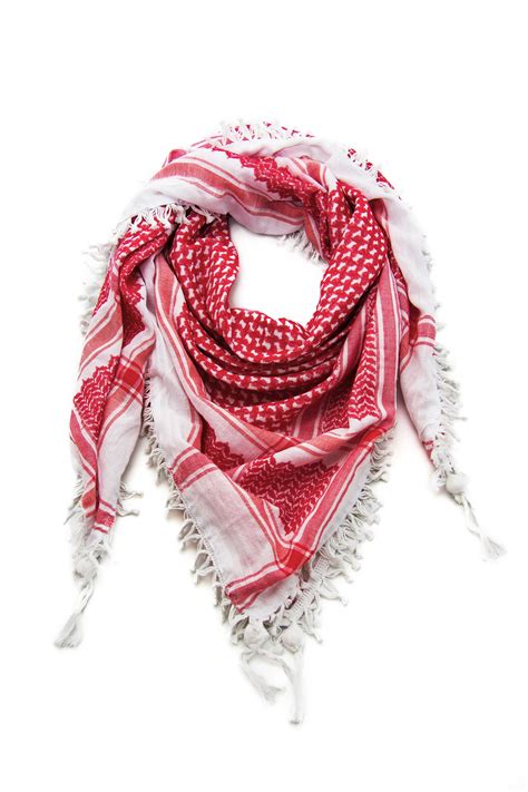 Red and White Authentic Palestinian Kufiya (Made in Palestine) Hirbawi ...