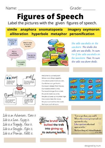 Figures of Speech Worksheet | Teaching Resources