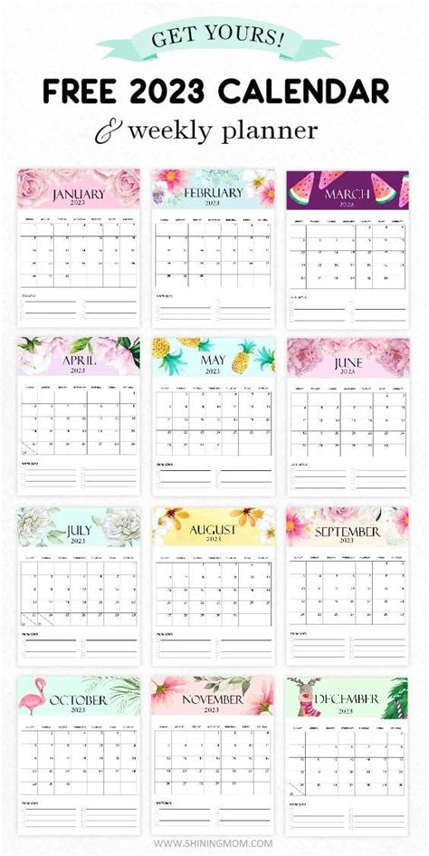 Free Cute Calendar 2023 - PELAJARAN