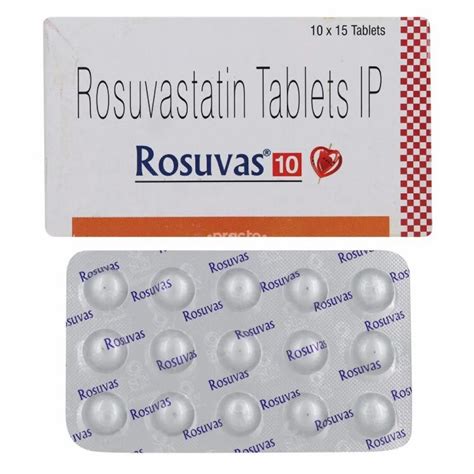 Rosuvastatin 10mg Rosuvas 10 Tablet, Sun Pharma at Rs 292/strip in Nagpur