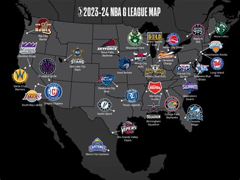 NBA G League Franchise Map - The NBA G League