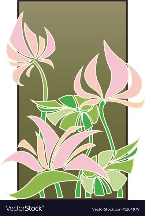 Flowers composition in art deco style Royalty Free Vector