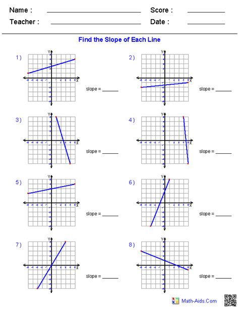 Pre-Algebra Worksheets | Linear Functions Worksheets