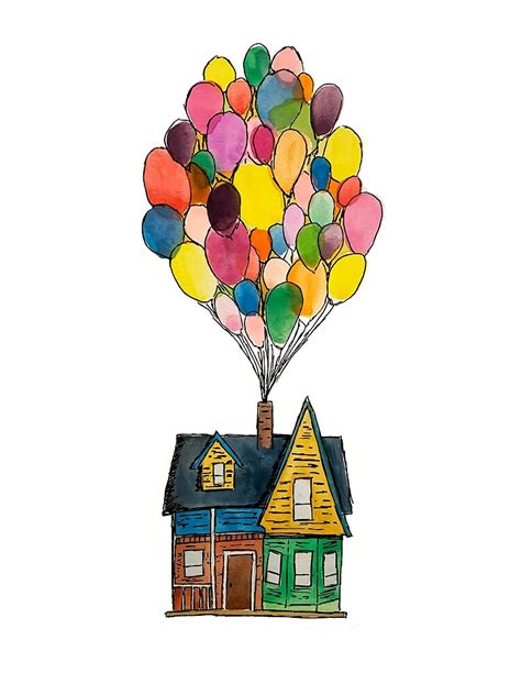 "Up House with Balloons" Poster for Sale by stephydoodlebug | Redbubble