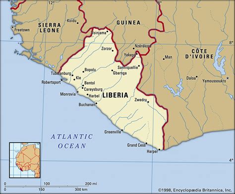 Map of Liberia and geographical facts, Where Liberia is on the world ...