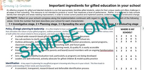 Planning for a gifted program in my school AUDIT TOOL — Growing Up ...