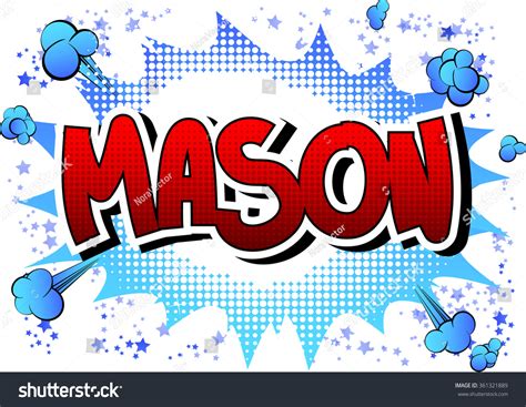 Mason Comic Book Style Male Name Stock Vector (Royalty Free) 361321889 ...