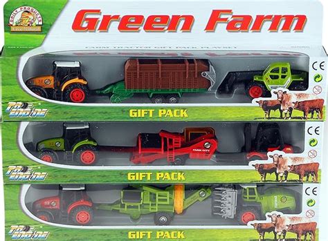 Set Of 6 Die Cast And Plastic Tractor Trailer Farm Vehicles Toy Play ...